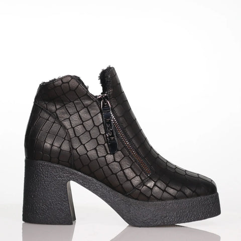 Minx Boot- Heather Black Croco