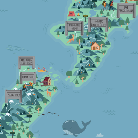 O'Brien Collection- NZ Hike and  Scratch Map-A3