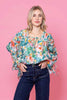 Augustine- Nayla Blouse-Teal Floral Augustine- Nayla Blouse-Teal Floral