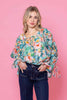 Augustine- Nayla Blouse-Teal Floral Augustine- Nayla Blouse-Teal Floral