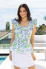 Augustine-  Bloom Top Blue Floral Augustine-  Bloom Top Blue Floral