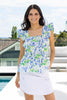 Augustine-  Bloom Top Blue Floral Augustine-  Bloom Top Blue Floral