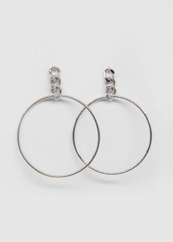 S + G- Silver Hoop Earrings