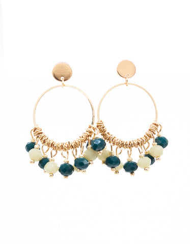 S + G- Emerald Bead Earrings