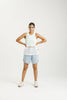 Homelee Rose Road -Racer Singlet-White Homelee Rose Road -Racer Singlet-White