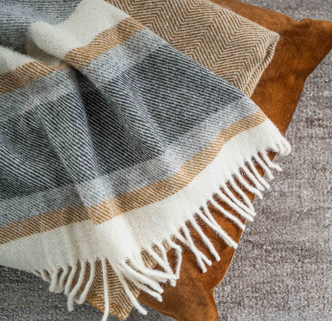 Weave - Ohope throw  Caramel