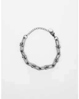 S + G -Silver Chunky Link/Ball Bracelet