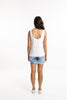 Homelee -Heather Singlet - White Homelee -Heather Singlet - White