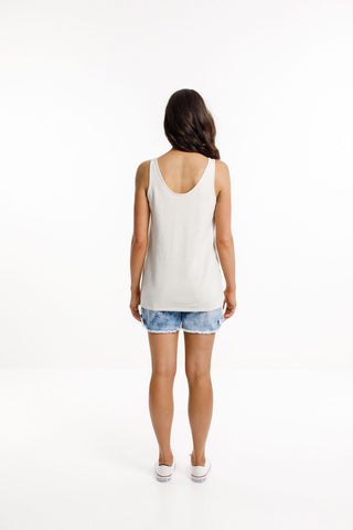 Homelee- Heather Knitted Singlet- Riverstone