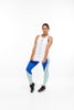 Homelee - Rose Road Racerback Singlet - White with Blue logo Homelee - Rose Road Racerback Singlet - White with Blue logo