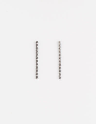 Stella + Gemma Earrings - 6cm Gunmetal/Crystal Drop