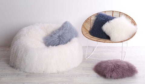 Fibre by Auskin - Tibetan Sheepskin cushions - Black