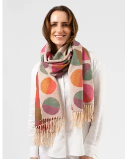 Stella + Gemma  Green/Pink Circle Scarf