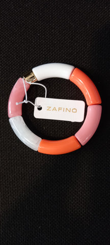 Zafino- Tube Bangle-Coral/Gold