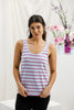 Homelee -Heather Singlet -Orchid Stripe