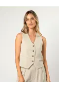 Stella and Gemma Beau Waistcoat-Wheat