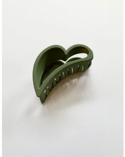 S + G -Hair Claw Green Heart