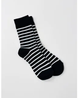 Stella + Gemma -Black/White Stripe  Socks