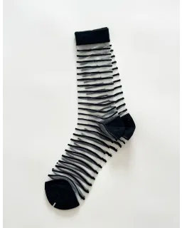 Stella + Gemma -Sheer Black socks  with Stripe