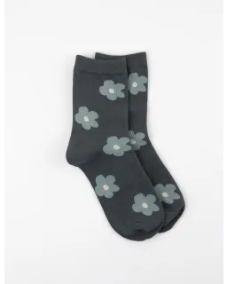 Stella + Gemma -Lead/Blue flower socks