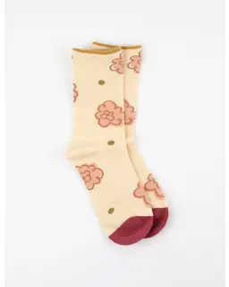 Stella + Gemma -Cream/Pink Bloom Socks