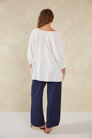 Haven -Sardinia Relaxed blouse- Bianco