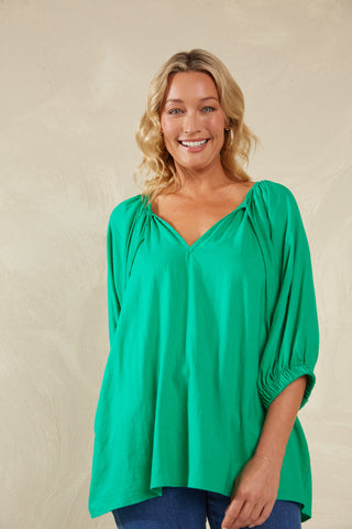 Haven -Sardinia Relaxed blouse- Verde