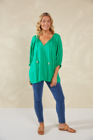 Haven -Sardinia Relaxed blouse- Verde