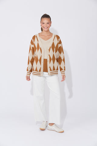 Haven -Casablanca Lurex Cardigan-Sand/Dune