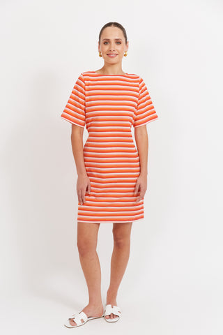 Haven -Limon Stripe Tshirt Dress- Punch