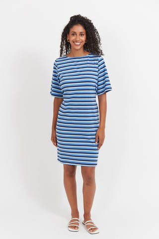 Haven -Limon Stripe Tshirt Dress- Indigo