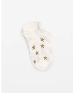 Stella + Gemma -White/Gold star socks