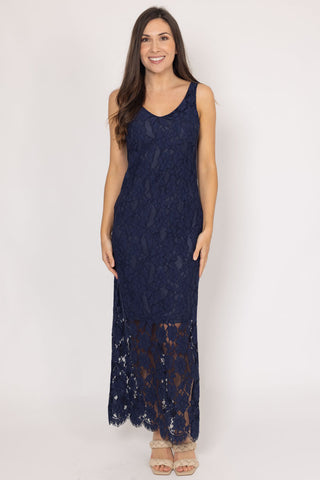 Augustine/Amaya -Courtney Lace Maxi Dress- Navy