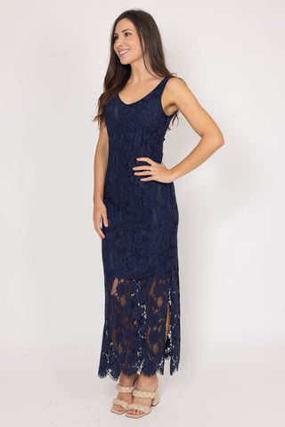 Augustine/Amaya -Courtney Lace Maxi Dress- Navy