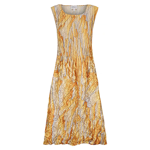 Alquema-3/4 Sleeve Dress- Golden Feather