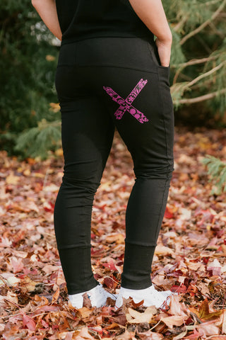 Homelee Apartment pants -Winter Black/Orchid Damask X