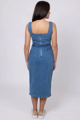Honey Denim- Mandy Denim Midi Dress