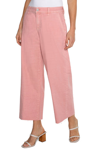 Liverpool-Hi Rise Wide leg Pant - Rose Blush