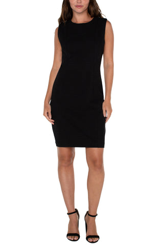 Liverpool-Sleeveless Sheath Dress-Black