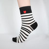 Minx -Love line socks-black stripe