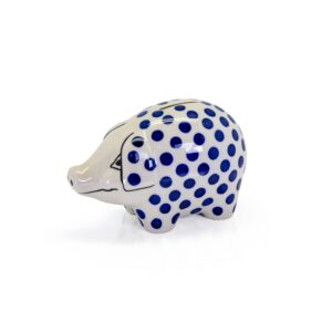 Polish Pottery NZ-  Pig Moneybox- Blue/White