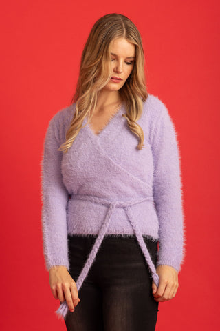 Augustine- Vivienne V neck jumper-Lilac