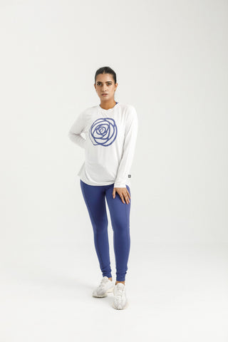 Homelee/ Rose Road -Topher LS Tee-White/Hyacinth
