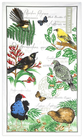 Parrs- Tea Towel Birds of NZ