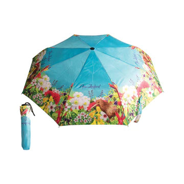 Parrs- Umbrella -Kiwi /Flowers Blue