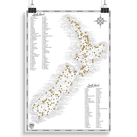 O'Brien Collection- NZ Classic Scratch Map-A2