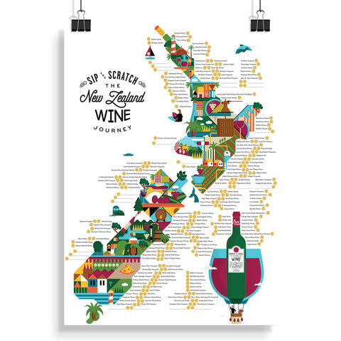 O'Brien Collection- NZ Sip and Scratch Map-A2-Wine