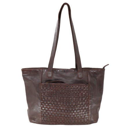 Baron Leathergoods - Hand Woven Tote Handbag-DK Brown