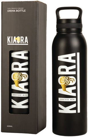 Parrs Metal Drink Bottle -Kiaora Black