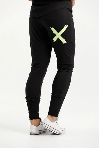 Homelee Apartment pants -Black with Lime X